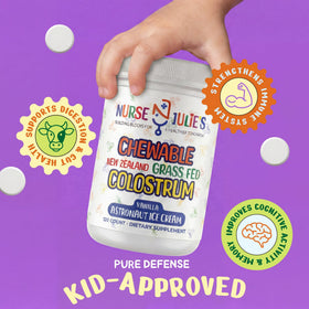 Détail des comprimés à mâcher Nurse Julie's Colostrum pour enfants