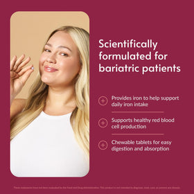 Détail des comprimés Bariatric Advantage Fer 18 mg avec Vitamine C