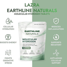 Détail des comprimés d'hydrogène moléculaire Earthline Naturals