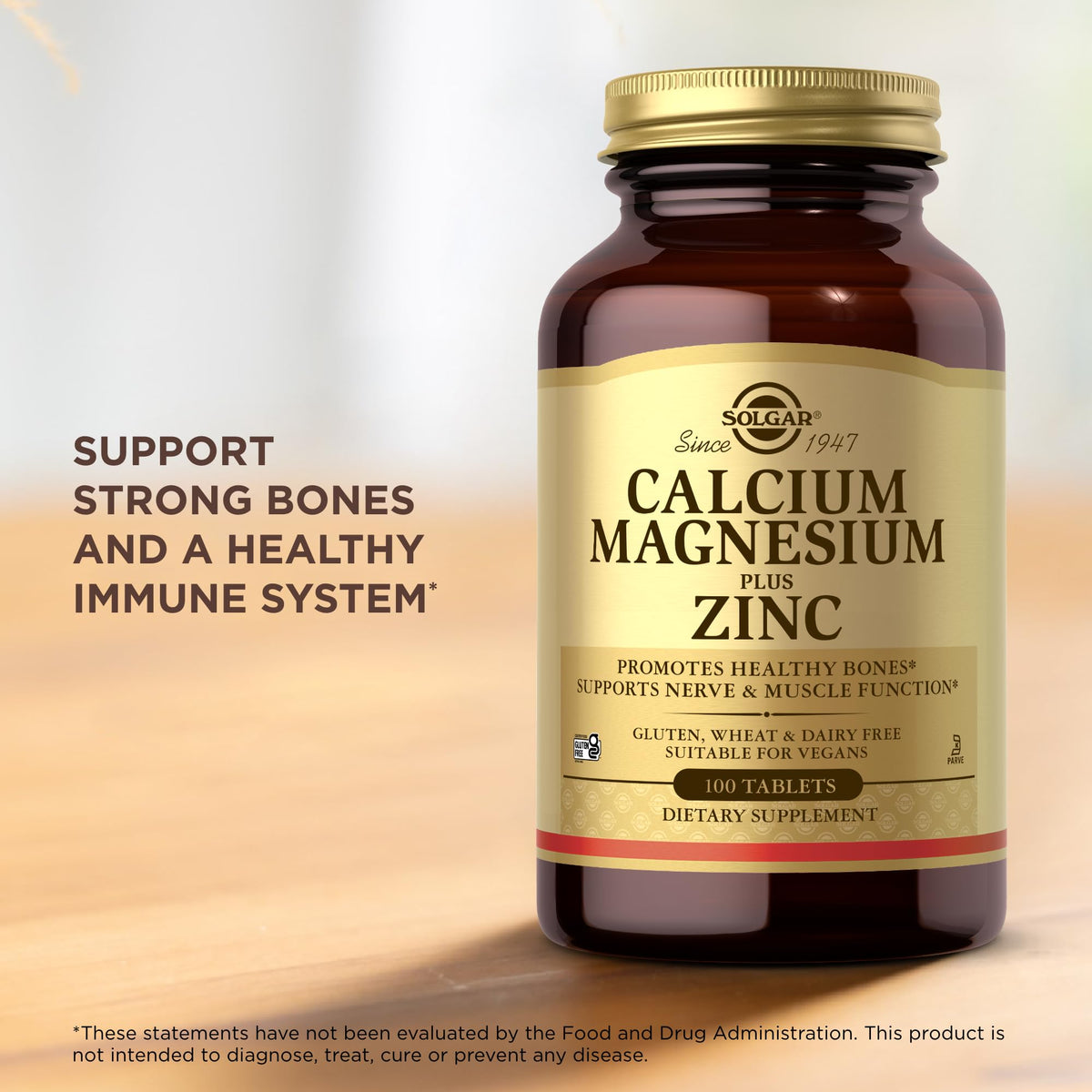 Détail des comprimés de Calcium Magnesium Plus Zinc de Solgar