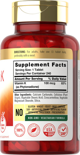Détail des comprimés de Carlyle Vitamine K1 100 mcg