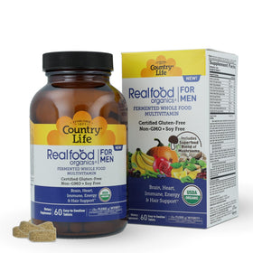 Détail des comprimés de Country Life Multivitamines Organiques pour Hommes