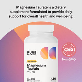 Détail des comprimés de magnésium taurate PureFormulas