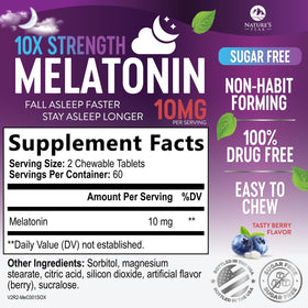 Détail des comprimés de mélatonine Nature's Peak au goût de fraise