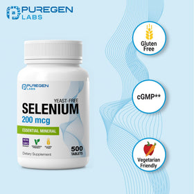 Détail des comprimés de sélénium P Puregen Labs
