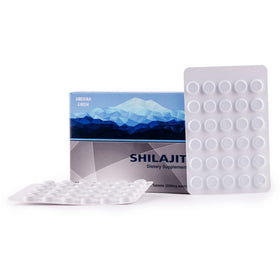 Détail des comprimés de Shilajit avec étiquette Pureté Dorée