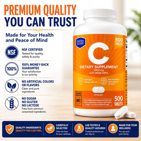 Détail des comprimés de Vitamine C 1000mg berkley jensen
