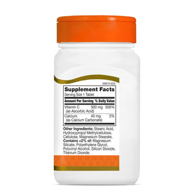 Détail des comprimés de Vitamine C 500mg à libération prolongée, 21st Century