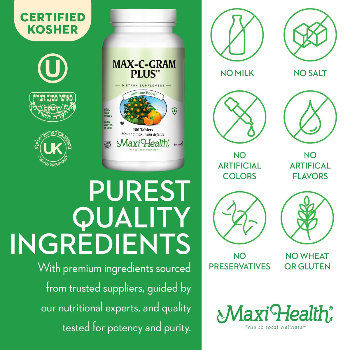 Détail des comprimés de Vitamine C Maxi Health