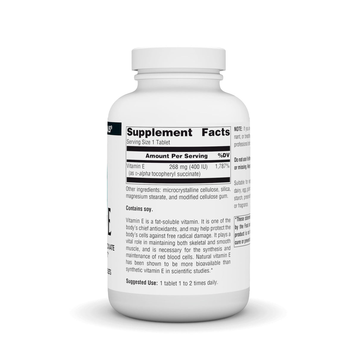 Détail des comprimés de Vitamine E Source Naturals