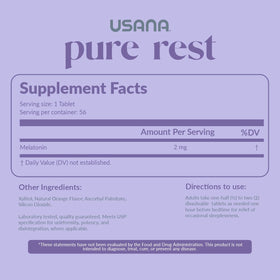 Détail des comprimés dissolvables USANA Pure Rest, format et texture
