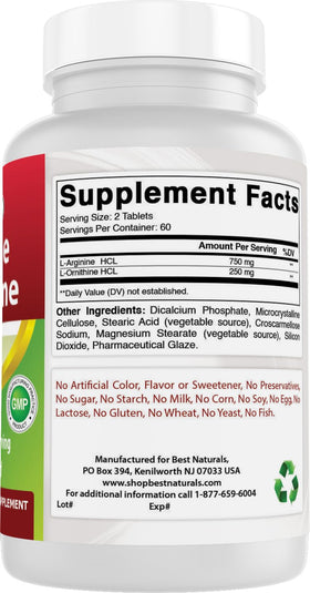 Détail des comprimés L-Arginine L-Ornithine dans la main