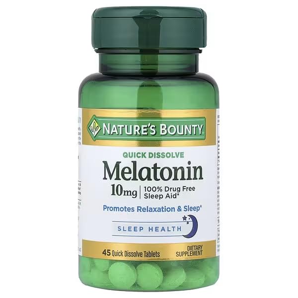 Détail des comprimés Nature's Bounty Melatonine