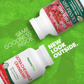 Détail des comprimés NaturesPlus Ultra Cranberry avec emballage