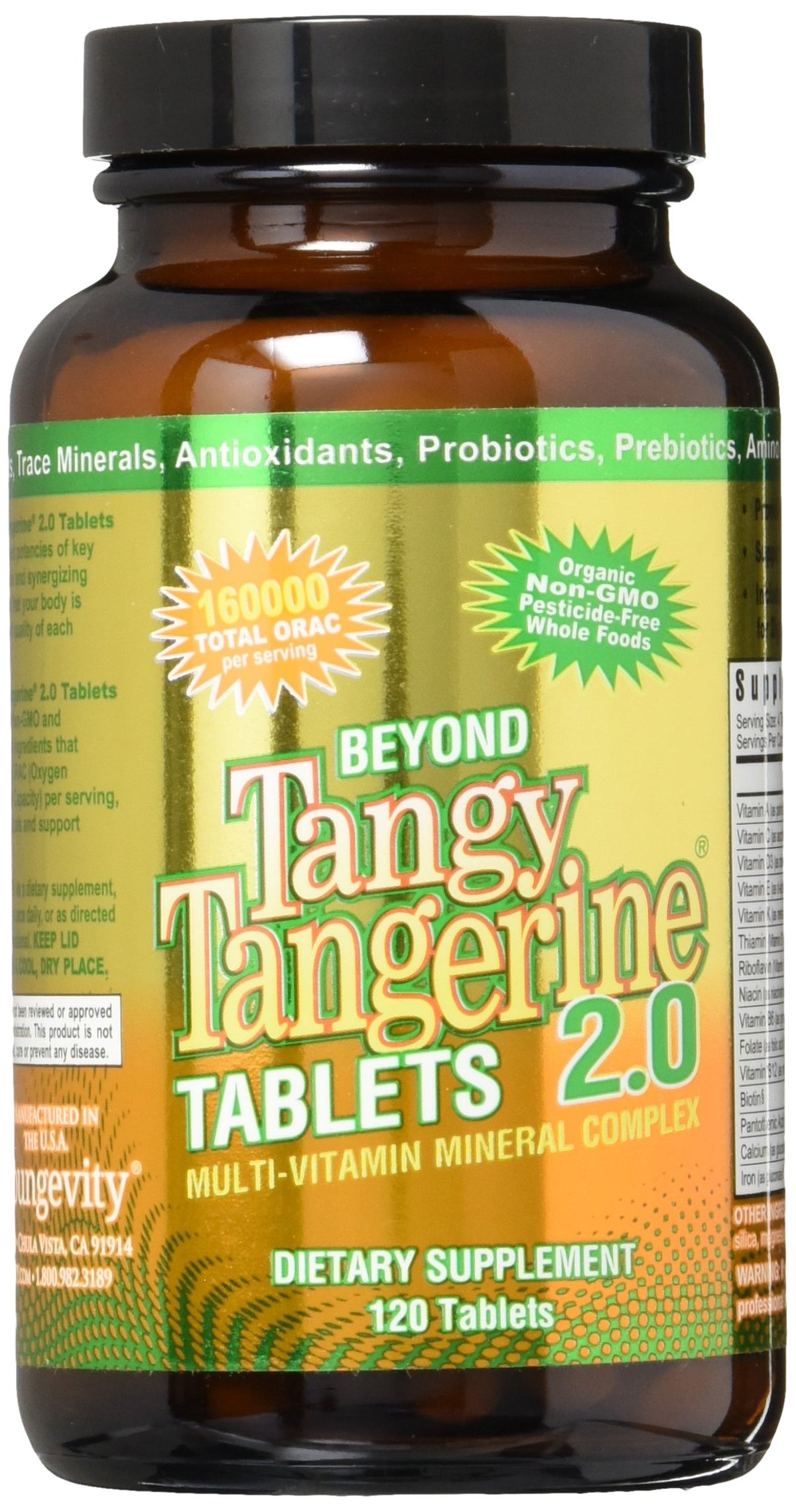 Détail des comprimés Youngevity Tangy Tangerine 2.0
