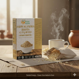 Détail des feuilles de thé de racine d'Ashwagandha