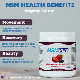 Détail des flocons de poudre MSM KALA HEALTH