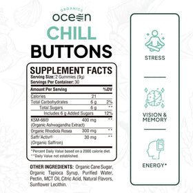 Détail des gélifiés Chill Buttons avec Ashwagandha et Safran