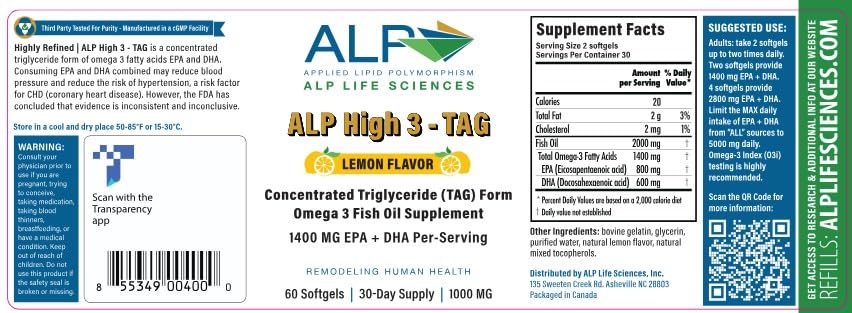 Détail des gélules ALP High-3 Omega 3