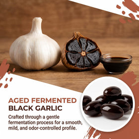 Détail des gélules d'extrait de ail noir fermenté Jqewlg