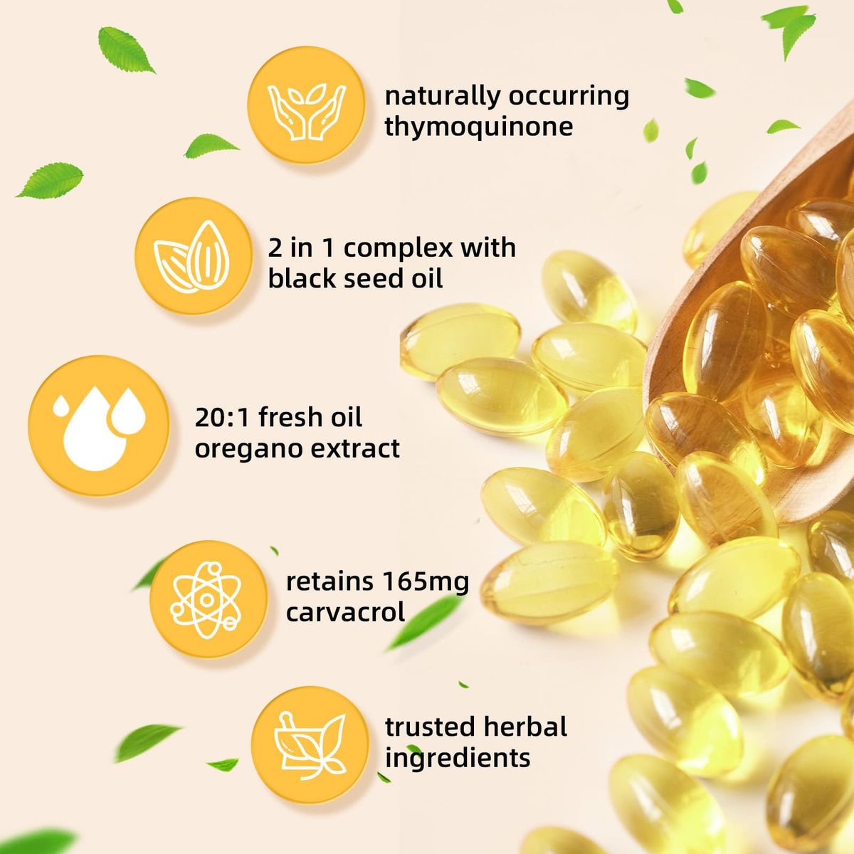 Détail des gélules d'huile d'origan HEALOADING