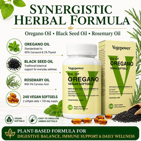 Détail des gélules d'huile d'origan VEGEPOWER