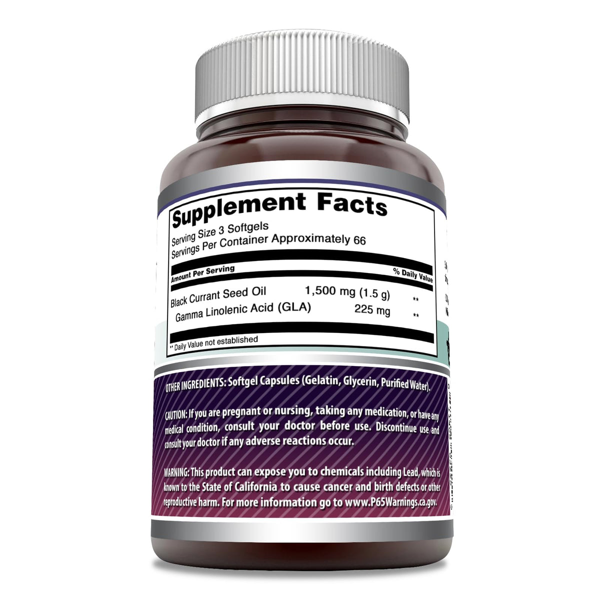 Détail des gélules d'huile de cassis Amazing Nutrition