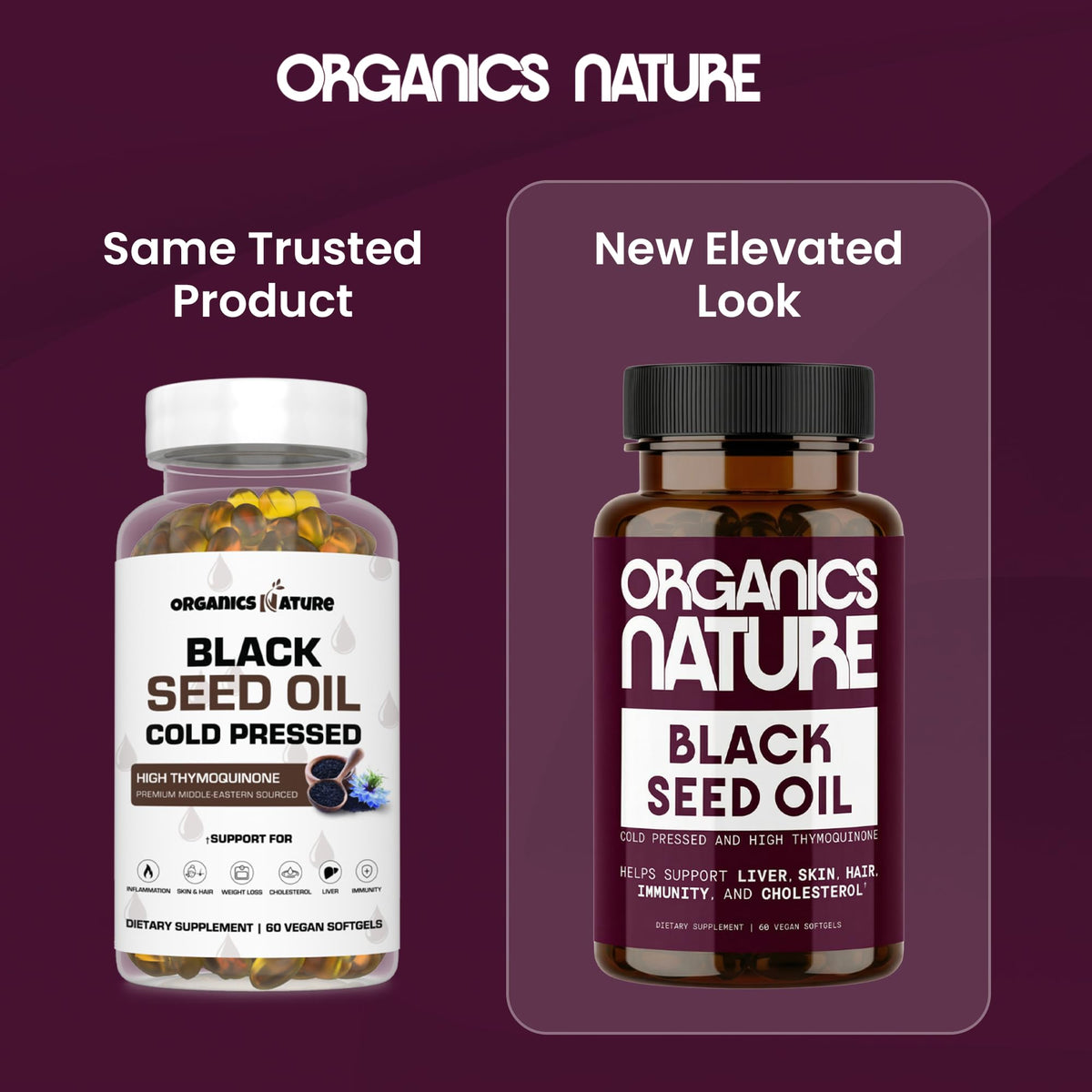 Détail des gélules d'huile de graines noires ORGANICS NATURE