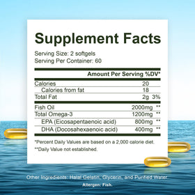 Détail des gélules d'huile de poisson halal Noor Vitamins