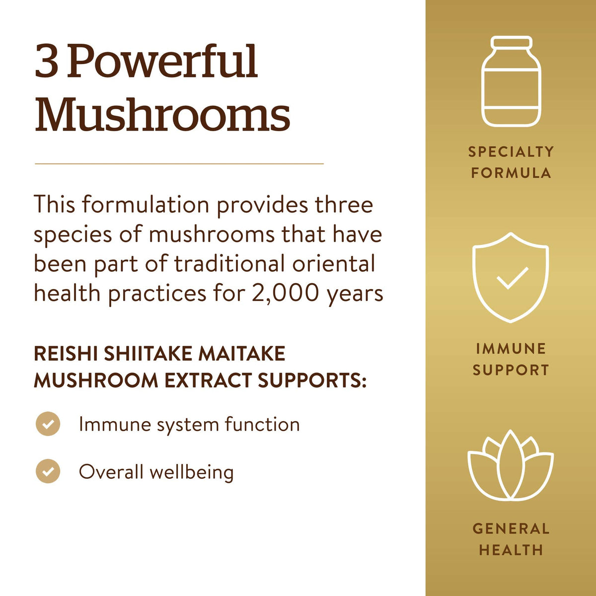 Détail des gélules de champignons Solgar