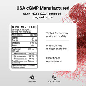 Détail des gélules de Microbiome Labs Omega Ultra SPM