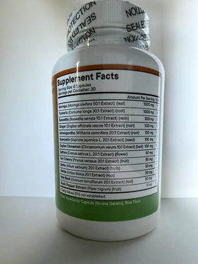 Détail des gélules de Moringa et Curcuma Superfood MD