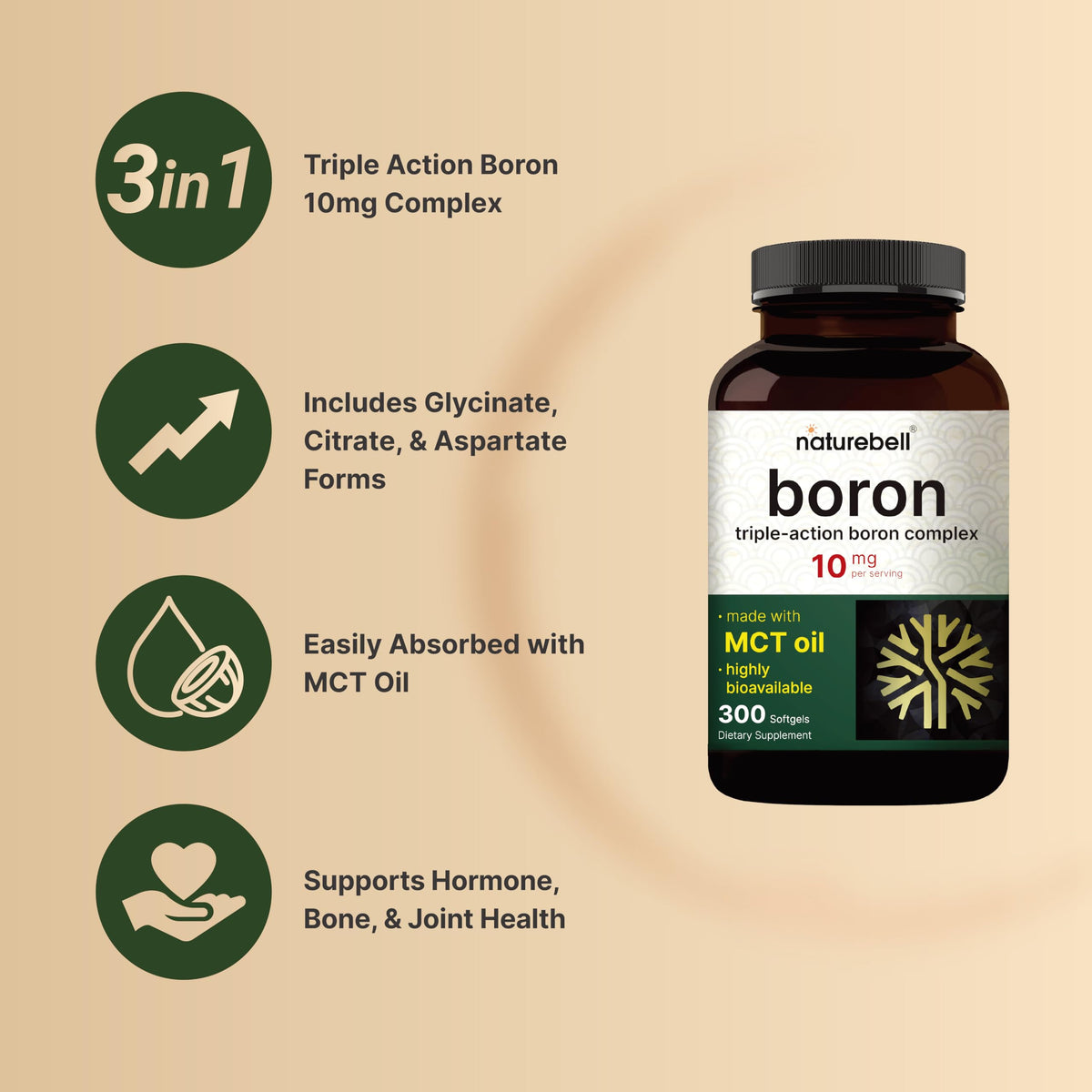Détail des gélules de NatureBell Boron 10mg