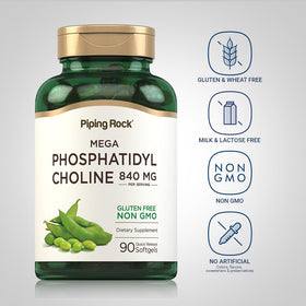 Détail des gélules de phosphatidylcholine Piping Rock