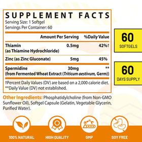 Détail des gélules de spermidine 30mg CORPORALIGHT