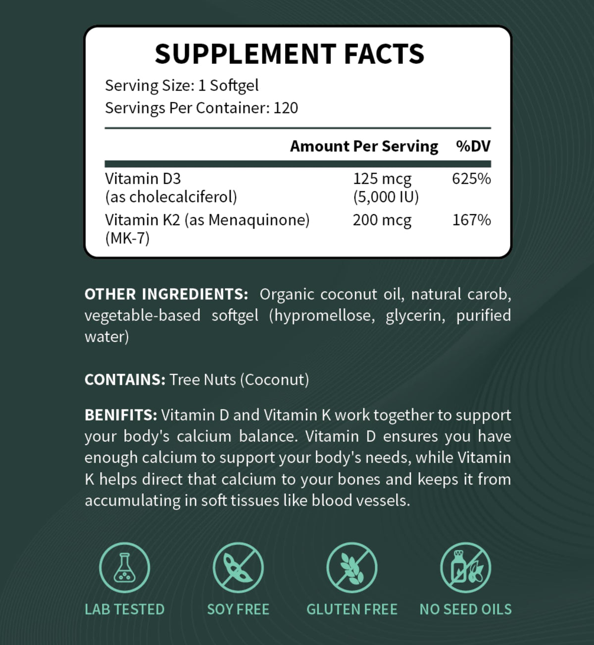 Détail des gélules de Vitamine D3 et K2 dans le flacon