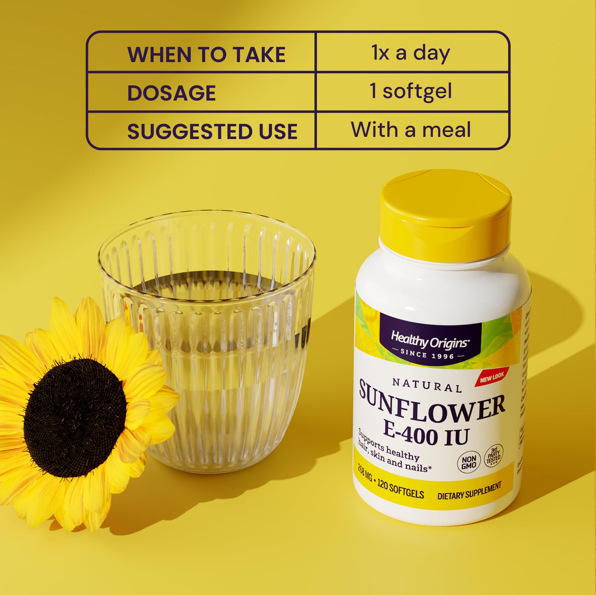 Détail des gélules de Vitamine E Healthy Origins