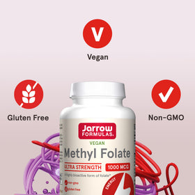 Détail des gélules Jarrow Methyl Folate 1000 mcg
