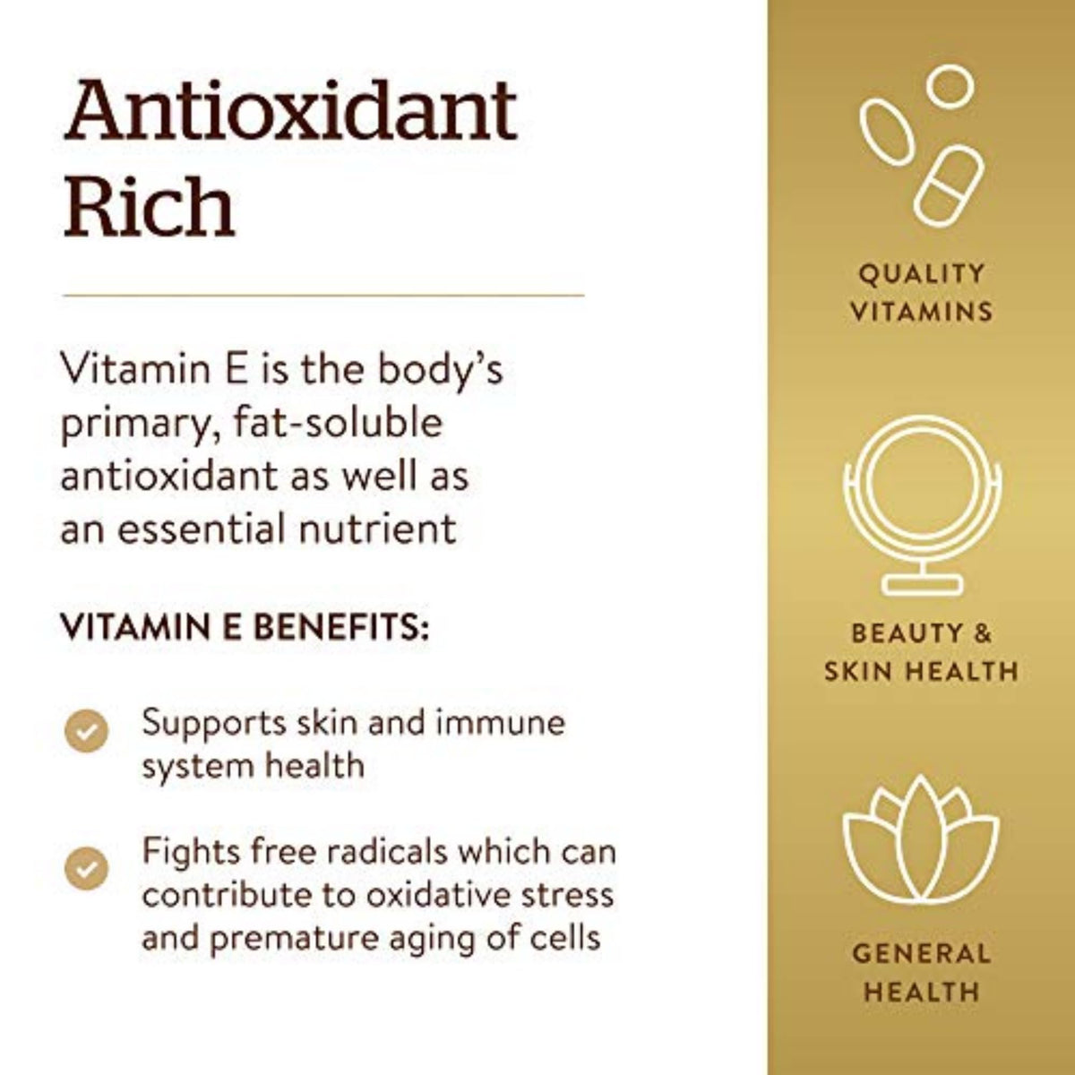 Détail des gélules molles de Solgar Vitamine E