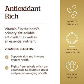 Détail des gélules molles de Solgar Vitamine E