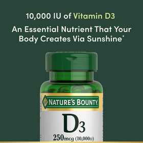 Détail des gélules molles Nature's Bounty Vitamine D3