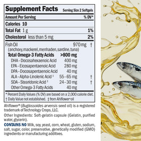 Détail des gélules molles Omega-3 d'ANDREW LESSMAN