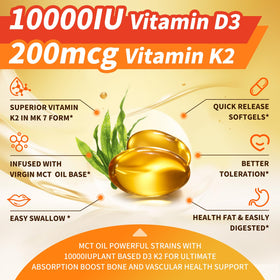 Détail des gélules Mulittea Vitamine D3 K2