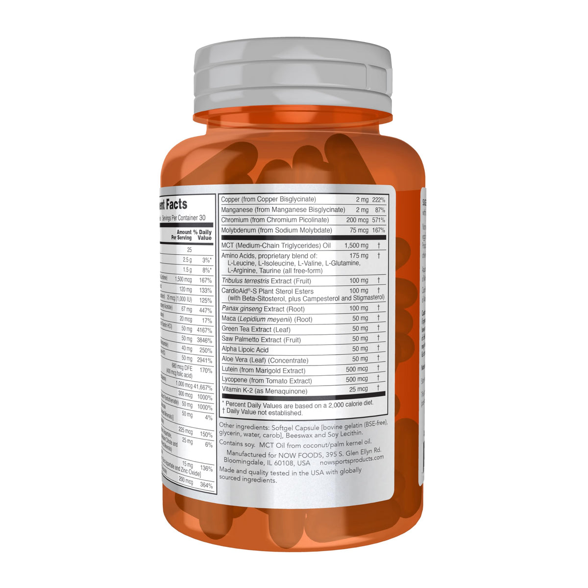 Détail des gélules NOW Foods Multivitamines Extrêmes