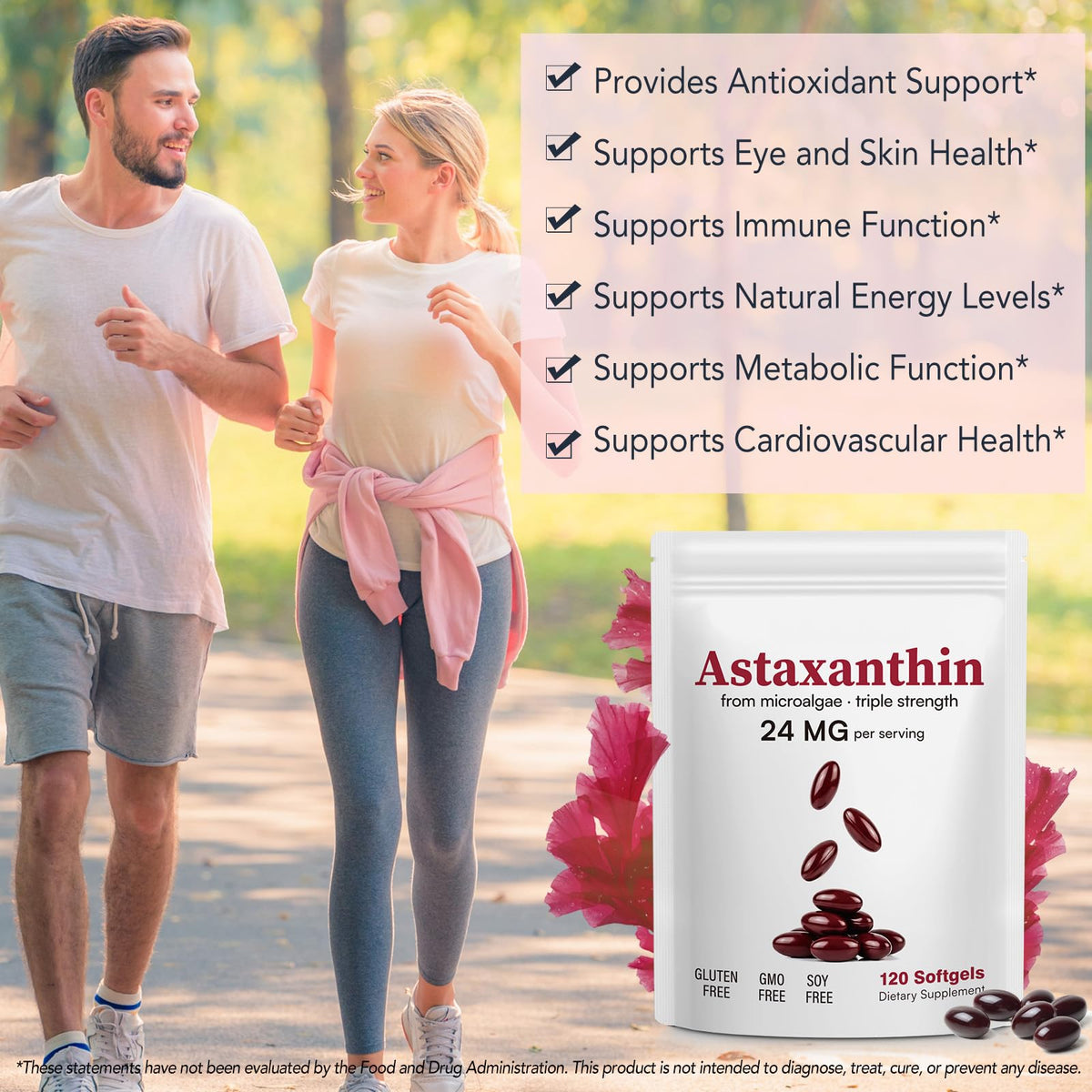 Détail des gélules NQINQI Astaxanthine 24 mg