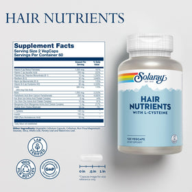 Détail des gélules Nutriments Capillaires SOLARAY sur fond blanc