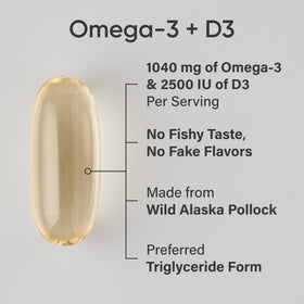 Détail des gélules Omega-3 et D3 de Sports Research