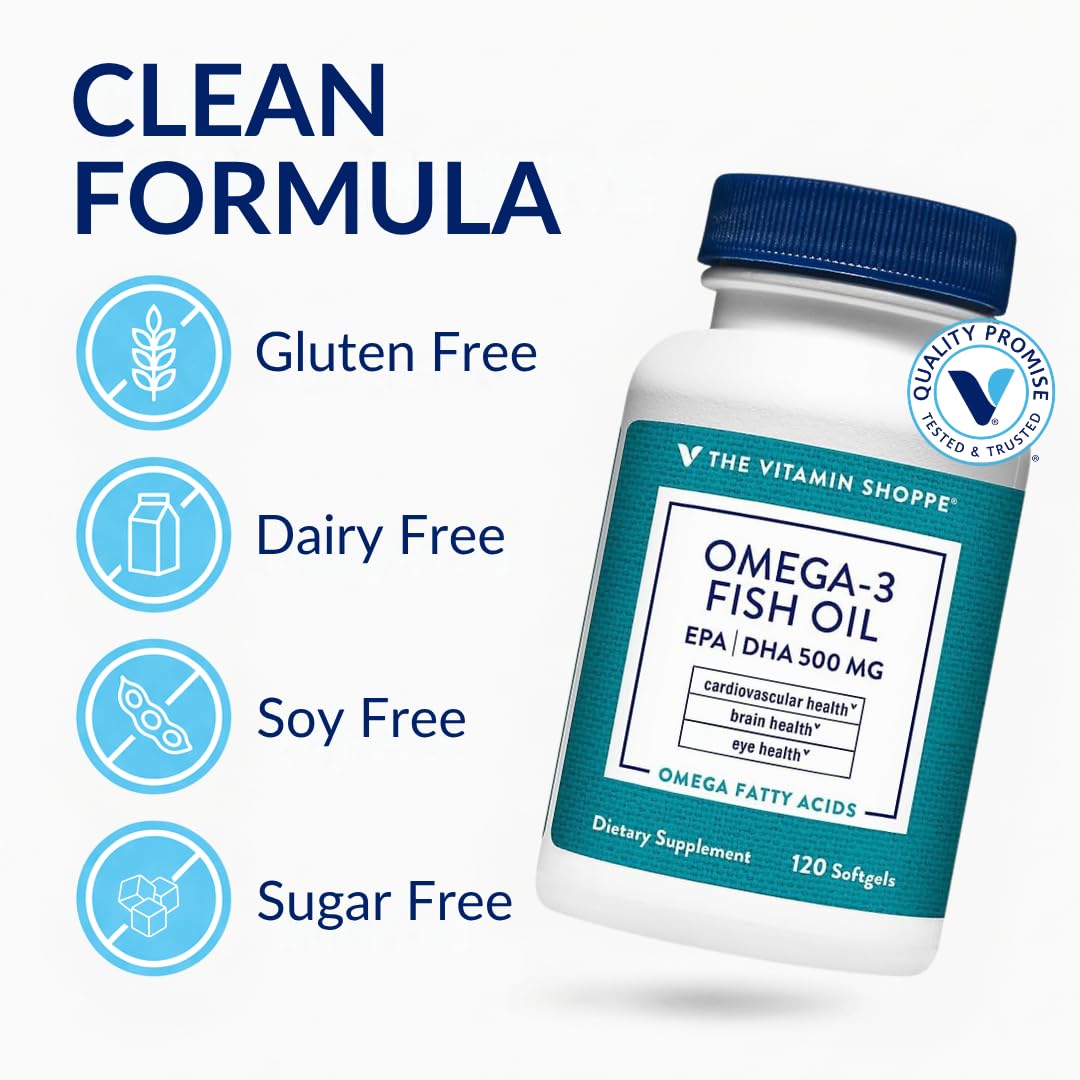 Détail des gélules Omega 3 Huile de Poisson The Vitamin Shoppe