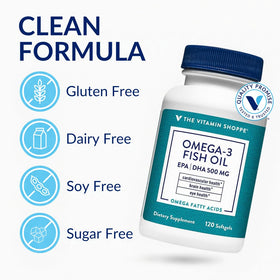 Détail des gélules Omega 3 Huile de Poisson The Vitamin Shoppe