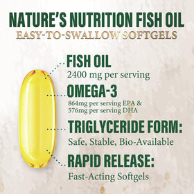 Détail des gélules Omega 3 Nature's Nutrition, faciles à avaler